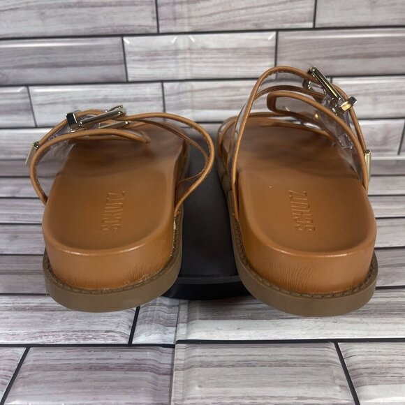 Schutz‎ Naomi Brown Double Strap Slide Sandals Shoe Size 5.5-NEW - Picture 4 of 8